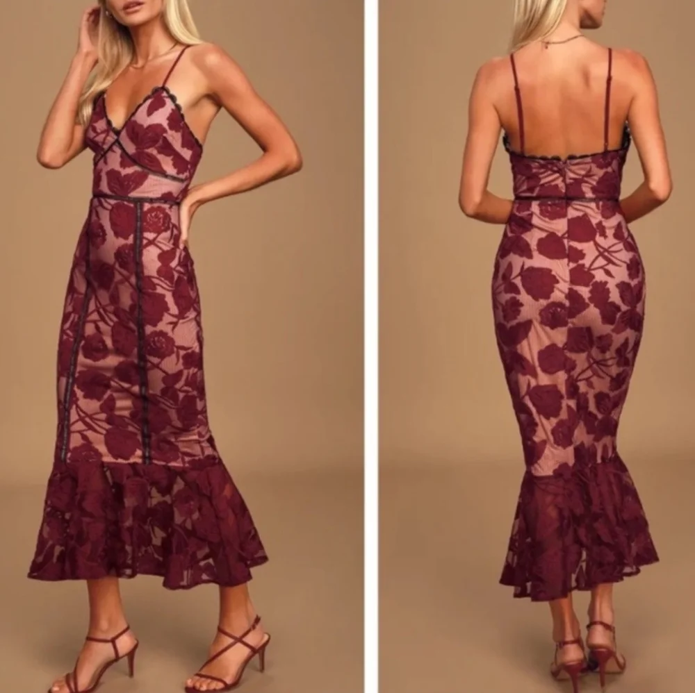 NWT Lulus Alluring Dream Floral Butterflies Embroidered Mesh Dress - Picture 11 of 11